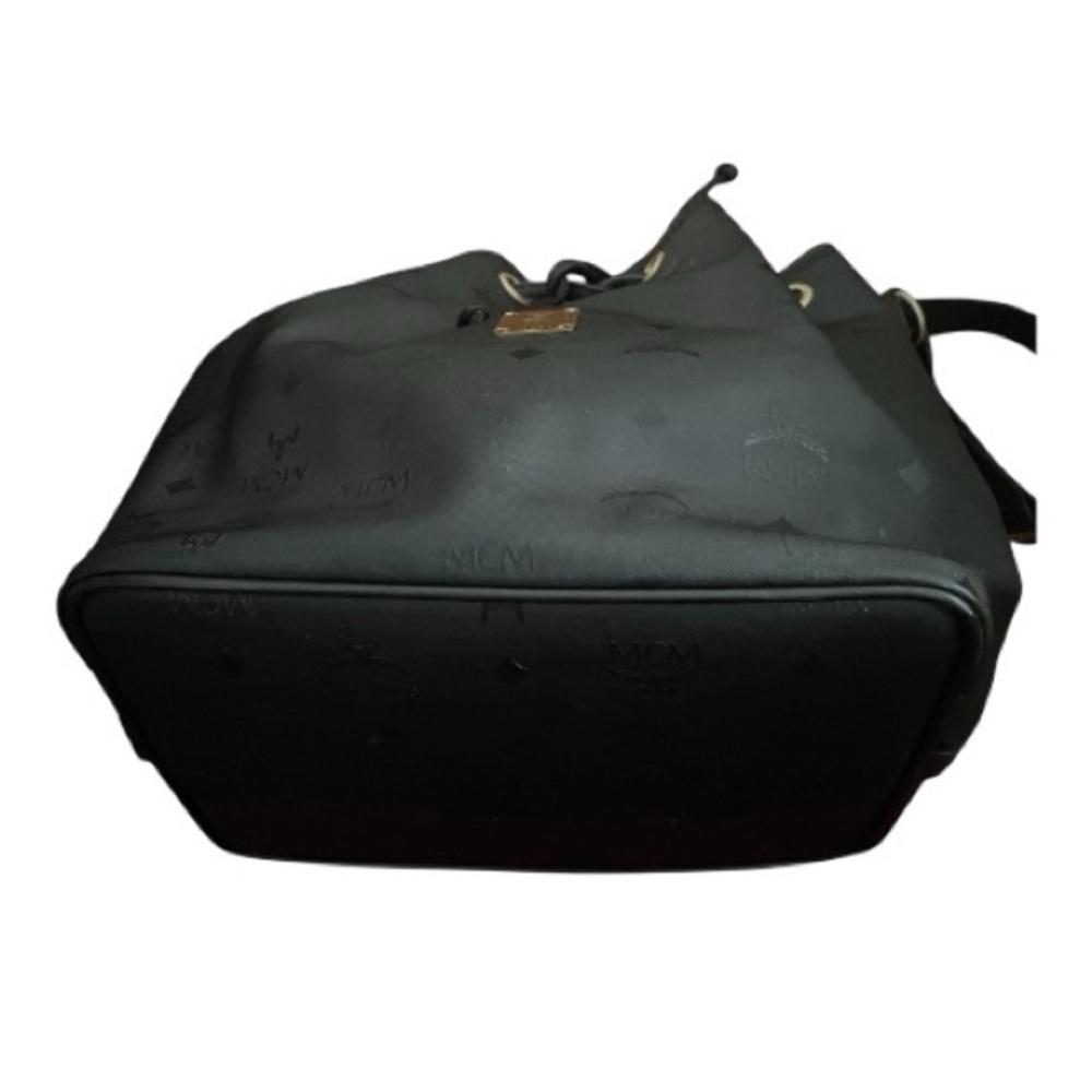 MCM Monogram & Visetos Bucket Bag Nylon & Leather Vintage Black Made in Germany - Picture 14 of 16